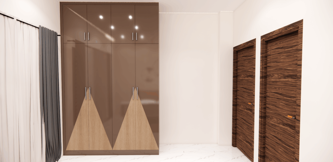 Brown wardrobe design